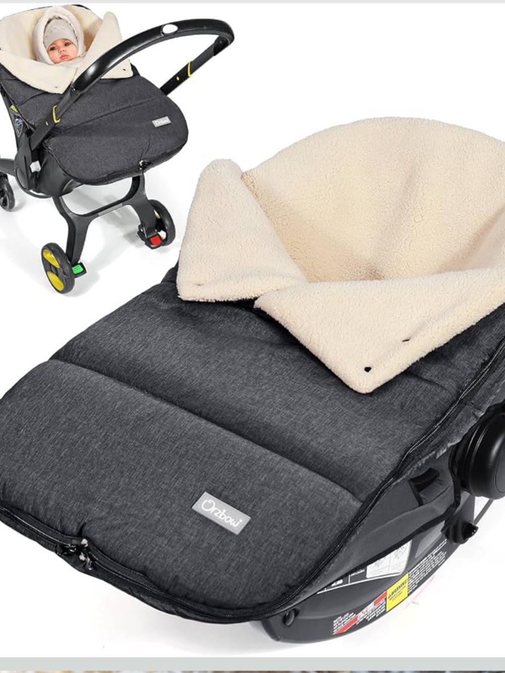 Orzbow winter carseat cover, dark grey
